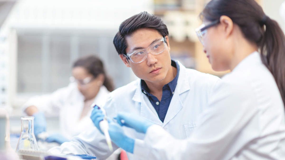 People working in lab